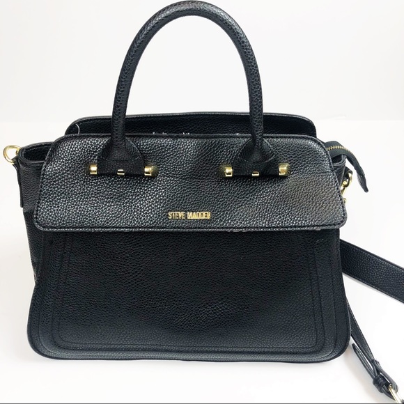 STEVE MADDEN BLACK LARGE HANDBAG - Picture 1 of 5